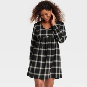 Knox Rose Plaid Long Sleeve Dress Size XXL